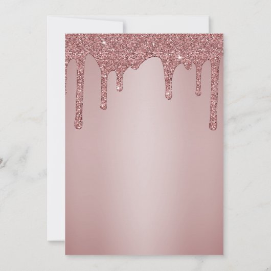 Luxe Roos Gold Glitter-drift Kaart (Achterkant)