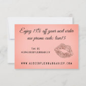 Luxe Roos Gold Glitter Drip Coupon Bedankkaart (Achterkant)