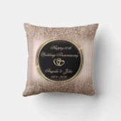 Luxe Roos Gold Glitter Hearts 50e Jubileum Kussen (Achterkant)