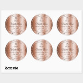 Luxe Roos Gold Glitter-Initialen Productlabels Ronde Sticker (Vel)