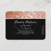 Luxe Roos Gold Glitter Luminous Stars Monogram Visitekaartje (Achterkant)