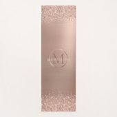 Luxe Roos Gold Glitter Metallic Monogram Yogamat (Voorkant)