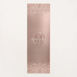 Luxe Roos Gold Glitter Metallic Monogram Yogamat