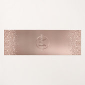 Luxe Roos Gold Glitter Metallic Monogram Yogamat (Voorkant (horizontaal))