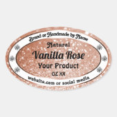 Luxe Roos Gold Glitter Product Labels diamanten (Voorkant)