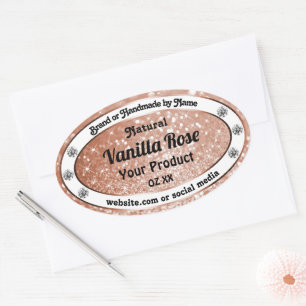 Luxe Roos Gold Glitter Product Labels diamanten