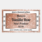 Luxe Roos Gold Glitter Product Labels diamanten (Voorkant)