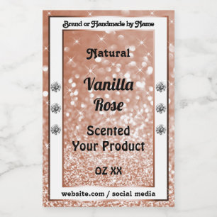 Luxe Roos Gold Glitter Product Labels diamanten Voedselcontainer Etiket
