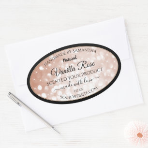 Luxe Roos Gold Glitter Product Packaging Labels