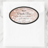 Luxe Roos Gold Glitter Product Packaging Labels (Tas)