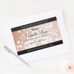 Luxe Roos Gold Glitter Product Packaging Labels