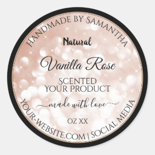 Luxe Roos Gold Glitter Product Packaging Labels