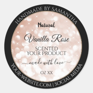 Luxe Roos Gold Glitter Product Packaging Labels