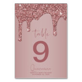 Luxe Roos Gold Glitter-schijven Quinceanera Kaart (Achterkant)