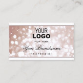 Luxe Roos Gold Glitter Spark Stars Logo White Visitekaartje (Voorkant)