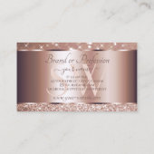 Luxe Roos Gold Glitter Sparking Stars Monogram Visitekaartje (Achterkant)