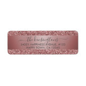 Luxe Roos Gold Glitter Sparkle Etiket (Voorkant)