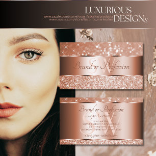 Luxe Roos Gold Glitter Sparkle Stars Initialen Visitekaartje