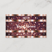 Luxe Roos Gold Glitter Sparkle Stars Kwaliteit Visitekaartje (Voorkant)