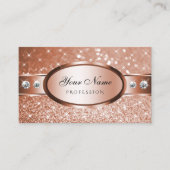 Luxe Roos Gold Glitter Stars Diamonds Deluxe Visitekaartje (Voorkant)