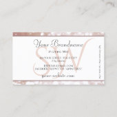 Luxe Roos Gold Glitter Stars Initialen White Visitekaartje (Achterkant)