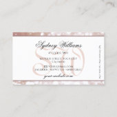 Luxe Roos Gold Glitter Stars Monogram White Visitekaartje (Achterkant)