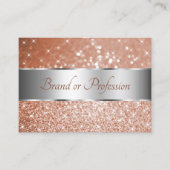 Luxe Roos Gold Glitter Stars Silver Decour Border Visitekaartje (Voorkant)