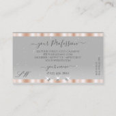 Luxe Roos Gold Light Grey Sparkle Jewels Monogram Visitekaartje (Achterkant)