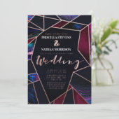 Luxe Roos Gold Liquid Paint Marmeren bruiloft Kaart (Staand voorkant)