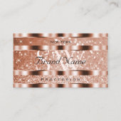 Luxe Roos Gold Luminous Glitter Stars Monogram Visitekaartje (Voorkant)