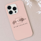 Luxe Roos Gold Monogram Elegant Penseelstreek Case-Mate iPhone Case