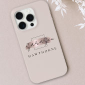 Luxe Roos Gold Monogram Elegant Penseelstreek Case-Mate iPhone Case