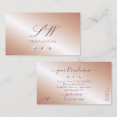 Luxe Roos Gold Mousserende diamanten Initialen Visitekaartje (Voorkant / Achterkant)