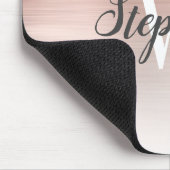 Luxe Roos Gold Ombre geborsteld Metaal Monogram Muismat (Hoek)