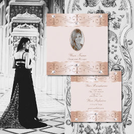 Luxe Roos Gold  Ornamenten voegen foto Luxe toe Vierkante Visitekaartje