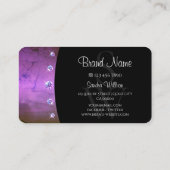 Luxe Roos Gold Paarse Black Initialen Rhinestones Visitekaartje (Achterkant)