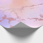 Luxe Roos Gold Peach Pastel Paarse marmer Cadeaupapier (Hoek)