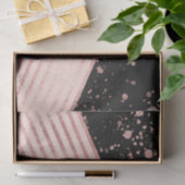 Luxe Roos Gold Pink Black Chevron Paint Splatter Tissuepapier (Geschenk)