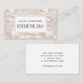 Luxe Roos Gold Pink Marble Beauty Esthetician Visitekaartje (Voorkant / Achterkant)