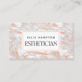 Luxe Roos Gold Pink Marble Beauty Esthetician Visitekaartje (Voorkant)