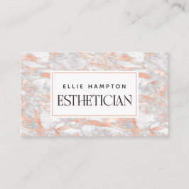 Luxe Roos Gold Pink Marble Beauty Esthetician Visitekaartje
