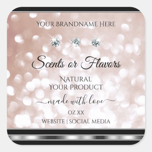 Luxe Roos Gold Product Labels - Duizelende juwelen (Voorkant)