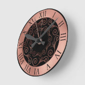 LUXE ROOS GOLD ROMAN WALL CLOCK RONDE KLOK (Hoek)