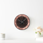 LUXE ROOS GOLD ROMAN WALL CLOCK RONDE KLOK (Huis)