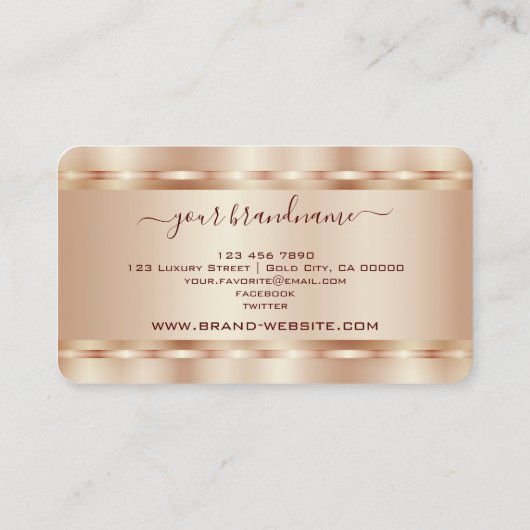 Luxe Roos Gold Shimmer-effect Professional Visitekaartje (Achterkant)