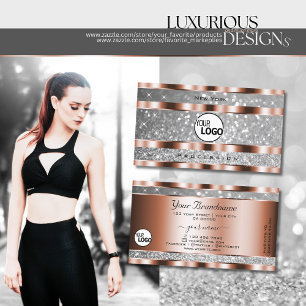 Luxe Roos Gold Silver Glitter Stars met Logo Visitekaartje
