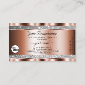 Luxe Roos Gold Silver Glitter Sterren toevoegen Lo Visitekaartje (Achterkant)