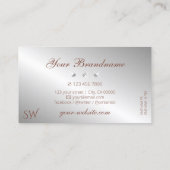 Luxe Roos Gold Silver Sparkle Diamonds Initialen Visitekaartje (Achterkant)
