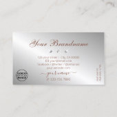 Luxe Roos Gold Silver Sparkle Diamonds met Logo Visitekaartje (Achterkant)