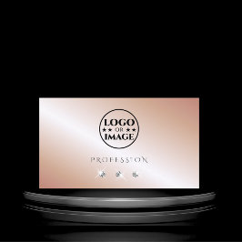 Luxe Roos Gold Silver Sparkle Diamonds met Logo Visitekaartje